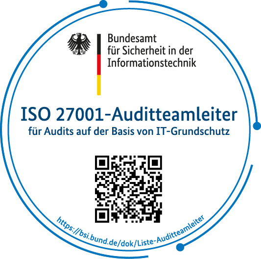 BSI-Siegel ISO 27001-Auditteamleiter für Audits auf der Basis von IT-Grundschutz